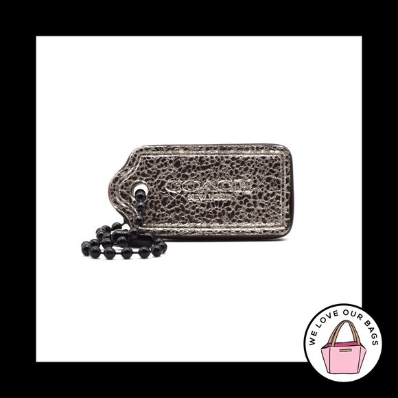 1.5" Small COACH NEW YORK Silver Pebbled Leather Fob Bag Charm Keychain Hang Tag - Picture 1 of 1